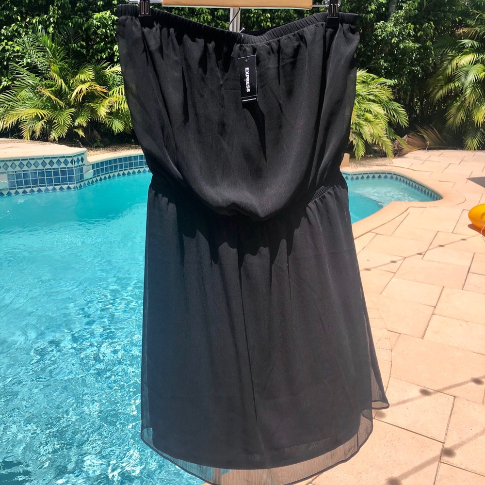 Express strapless black dress